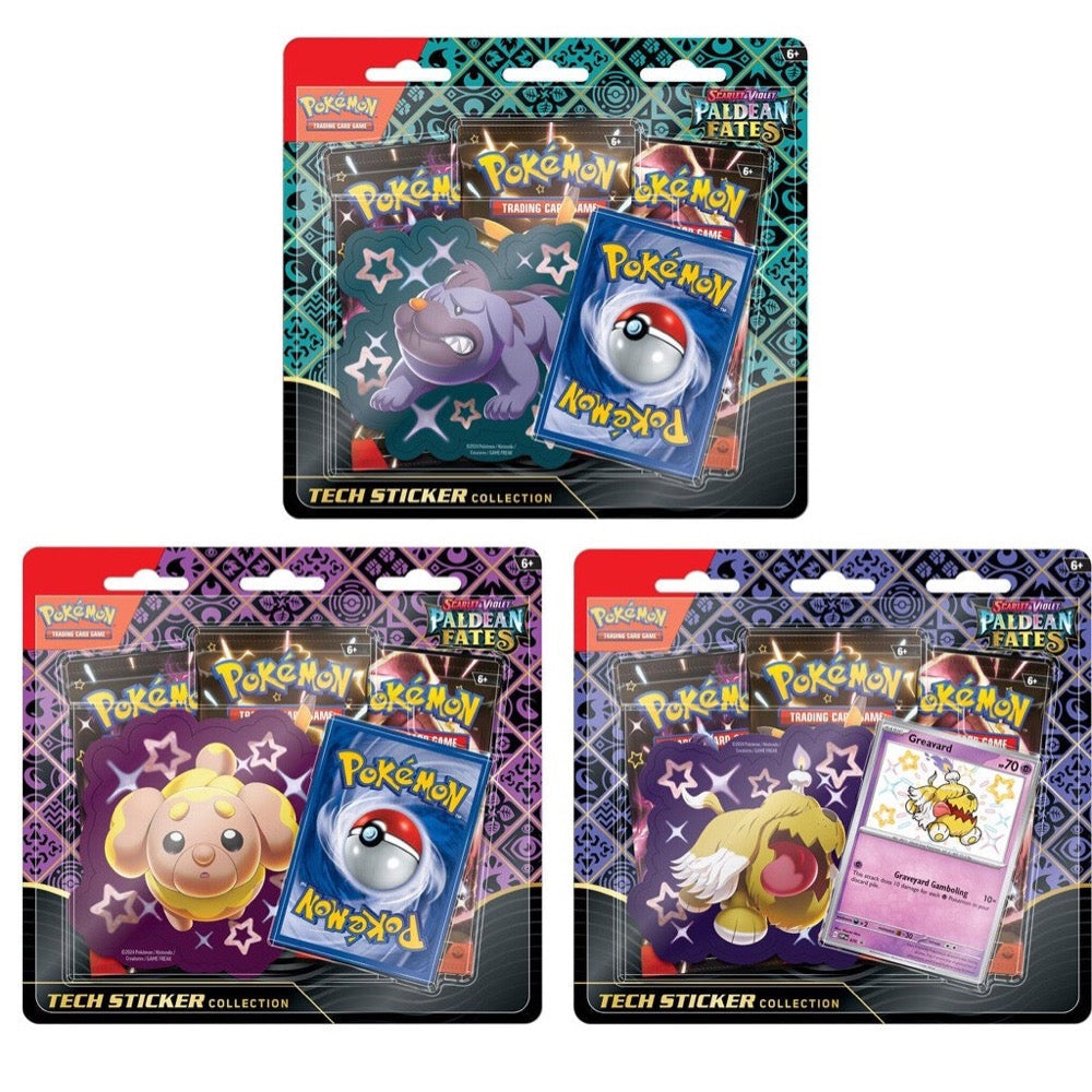 *PRE-ORDER* Pokemon TCG - Scarlet & Violet 4.5 Paldean Fates Tech Sticker Blisters Case (12)