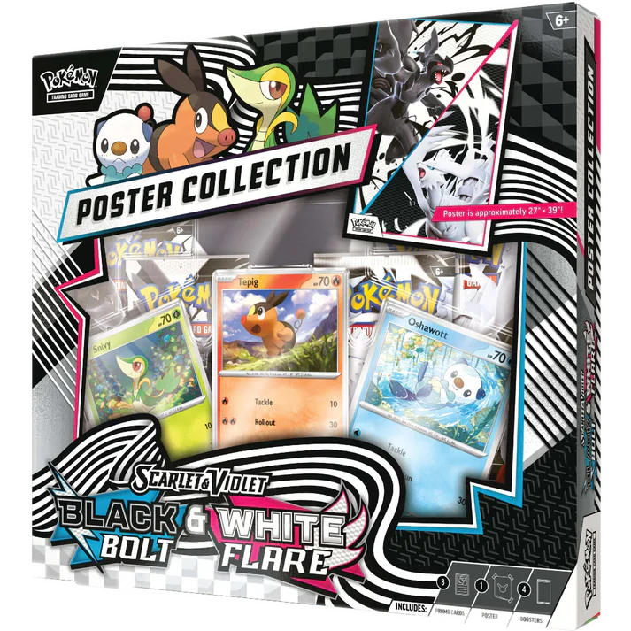 *PRE-ORDER* Pokemon TCG - Scarlet & Violet Black Bolt & White Flare Unova Poster Collection Case (6)