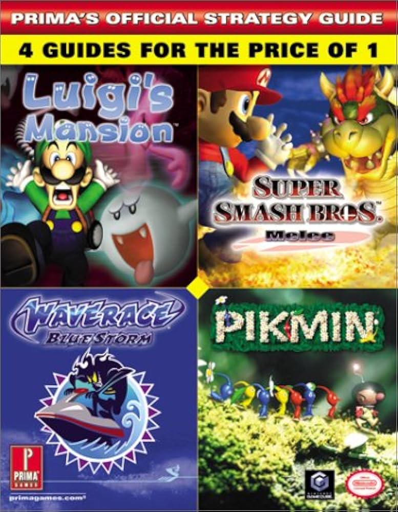 4 in 1 Prima Guide (Luigi's Mansion, Super Smash Bros. Melee, Waverace Bluestorm, Pikmin)