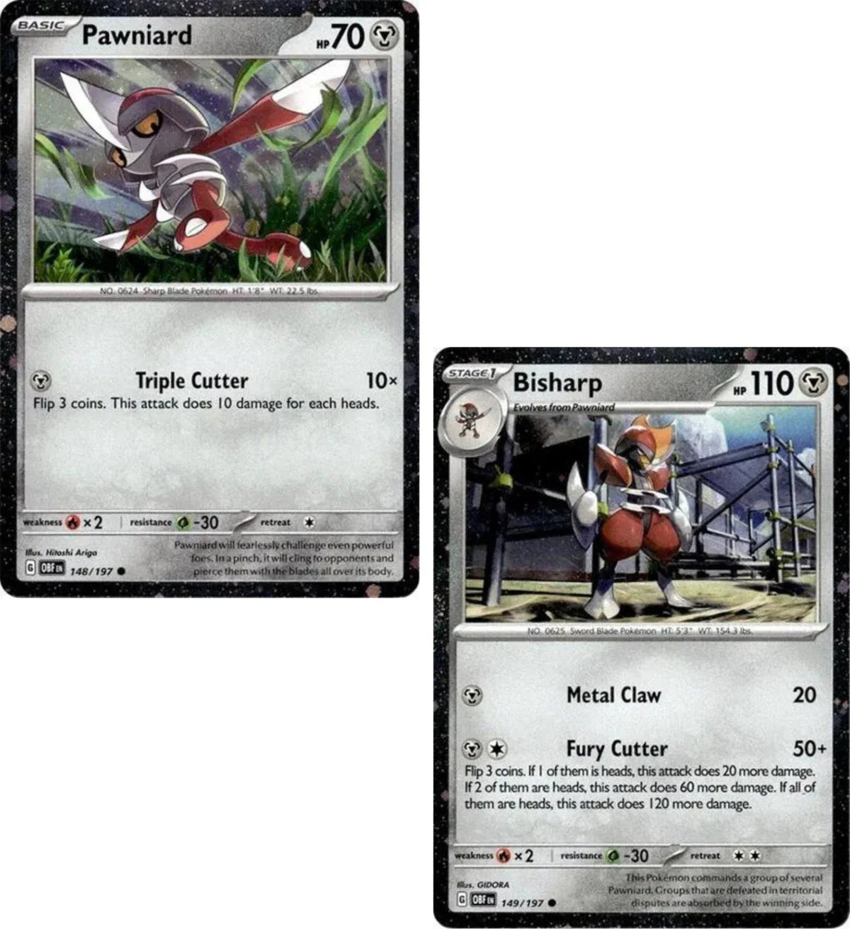 Pokemon TCG - Pawniard and Bisharp Cosmos Foil Bundle